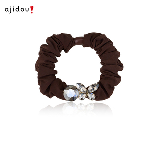 AJIDOU阿吉豆咖色蝴蝶小肠头绳橡皮筋发圈扎头发绳头饰品皮套马尾