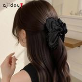 AJIDOU阿吉豆三角抓夹女款 黑色发夹时尚 潮流鲨鱼夹头饰气质小抓夹