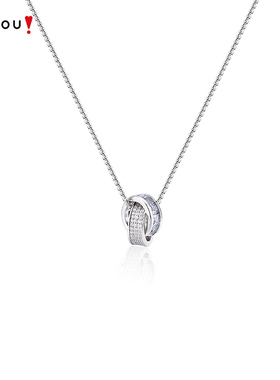 AJIDOU阿吉豆项链女款灰色光迹系列锁骨链短颈链