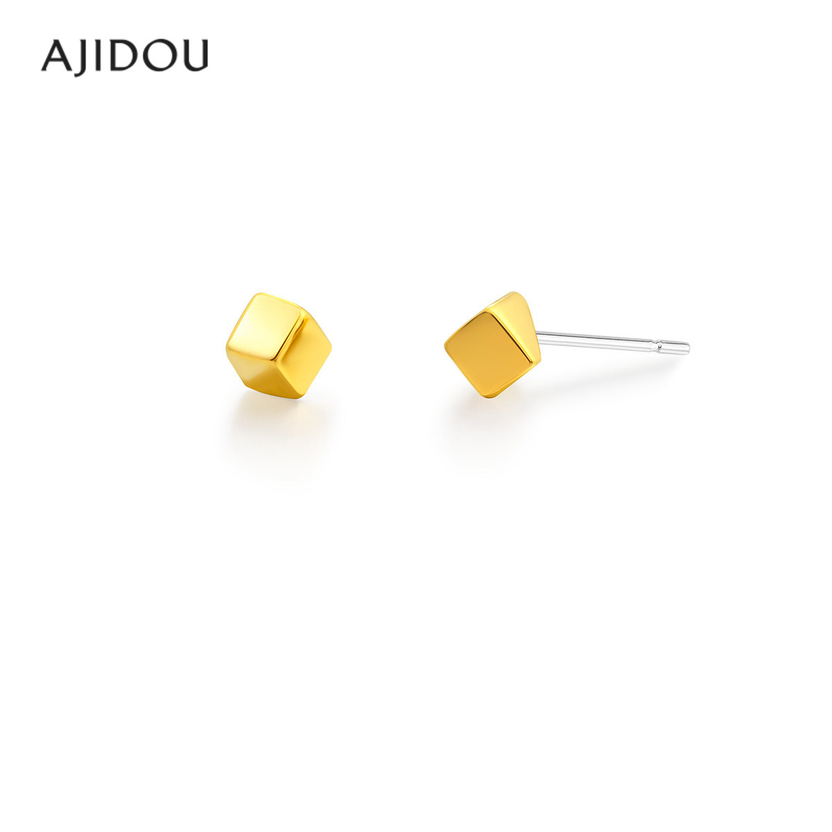 AJIDOU阿吉豆女款耳饰S925银金色小方块简约百搭气质小众优雅耳钉,饰品/流行首饰/时尚饰品新,耳环,淘宝优惠券,粉丝福利购,淘宝优惠卷