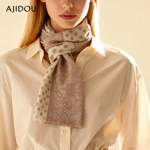 阿吉豆围巾女款羊毛保暖丝巾配饰