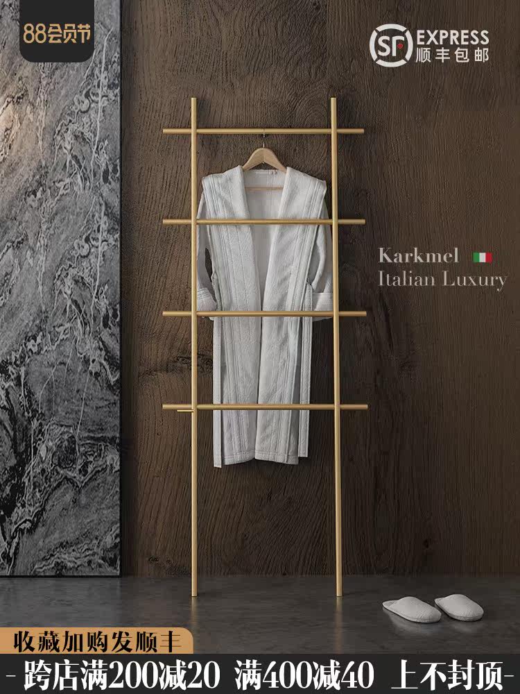 Italian light luxury floor-to-ceiling hanger Bedroom net red household hanger Creative bathroom Simple modern corner coat rack
