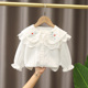 女童衬衫 长袖 新款 双领花边衬衣儿童宝宝韩版 上衣潮 洋气春秋装 童装