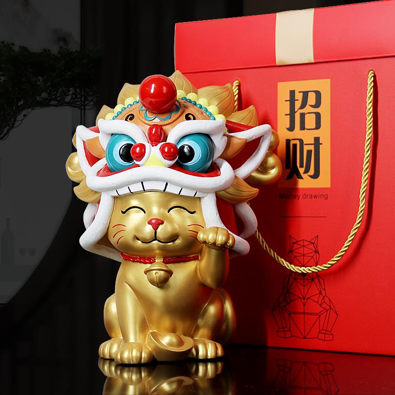 招财猫摆件开业礼物理发店客厅