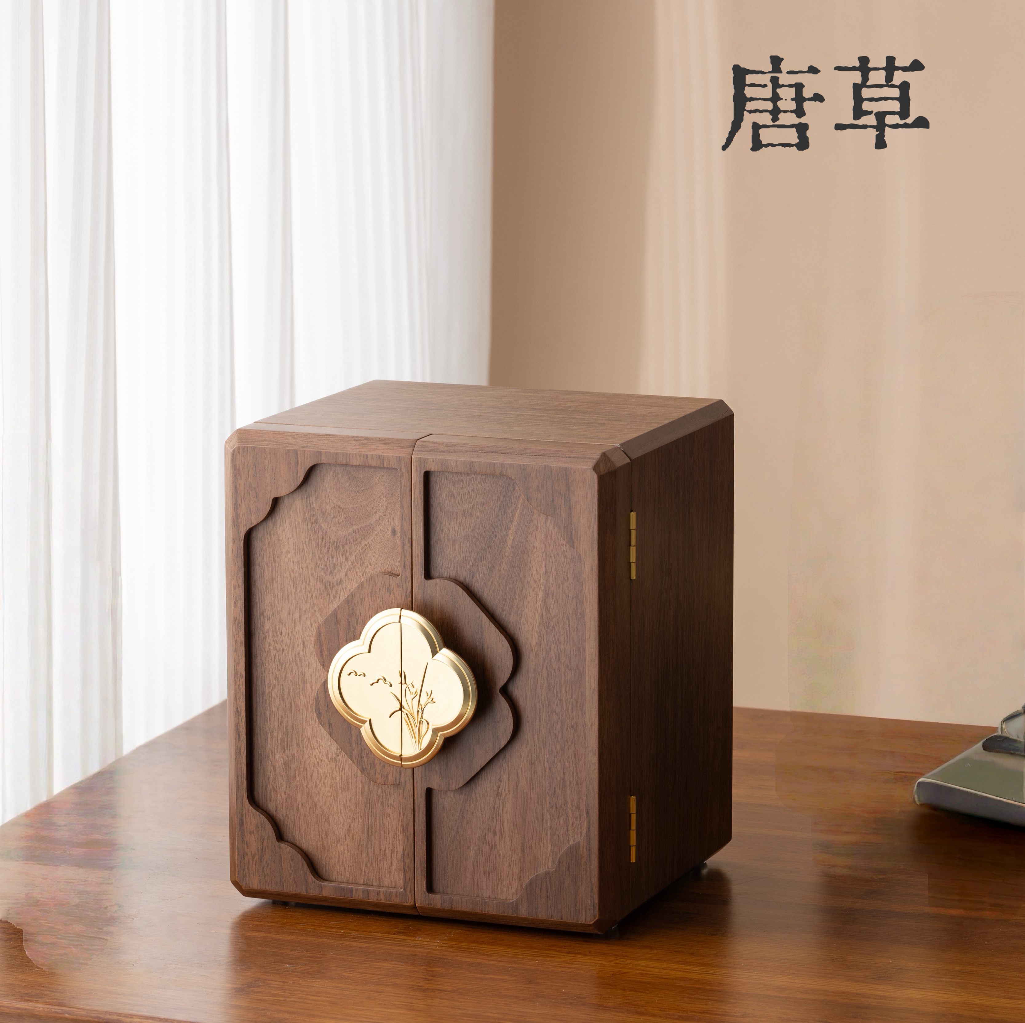 唐草实木质首饰盒礼物新中式