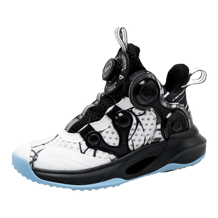 儿童运动鞋新款2024春款中大童专业篮球鞋摩擦有声音橡胶男童鞋子