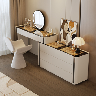 梳妆台卧室现代简约轻奢高级感化妆桌斗柜一体 澳斯莎华2025新款