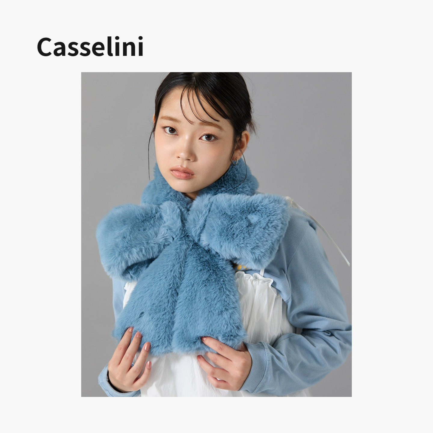 Casselini秋冬毛绒保暖大蝴蝶结