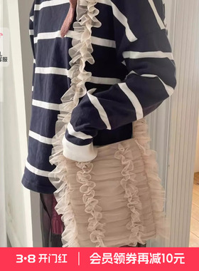 【4折福利】casselini薄纱甜美褶皱芭蕾风单肩斜挎包小众托特包女