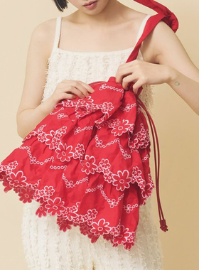 casselini26年新款刺绣花朵蛋糕裙蝴蝶结日常通勤购物女包软包