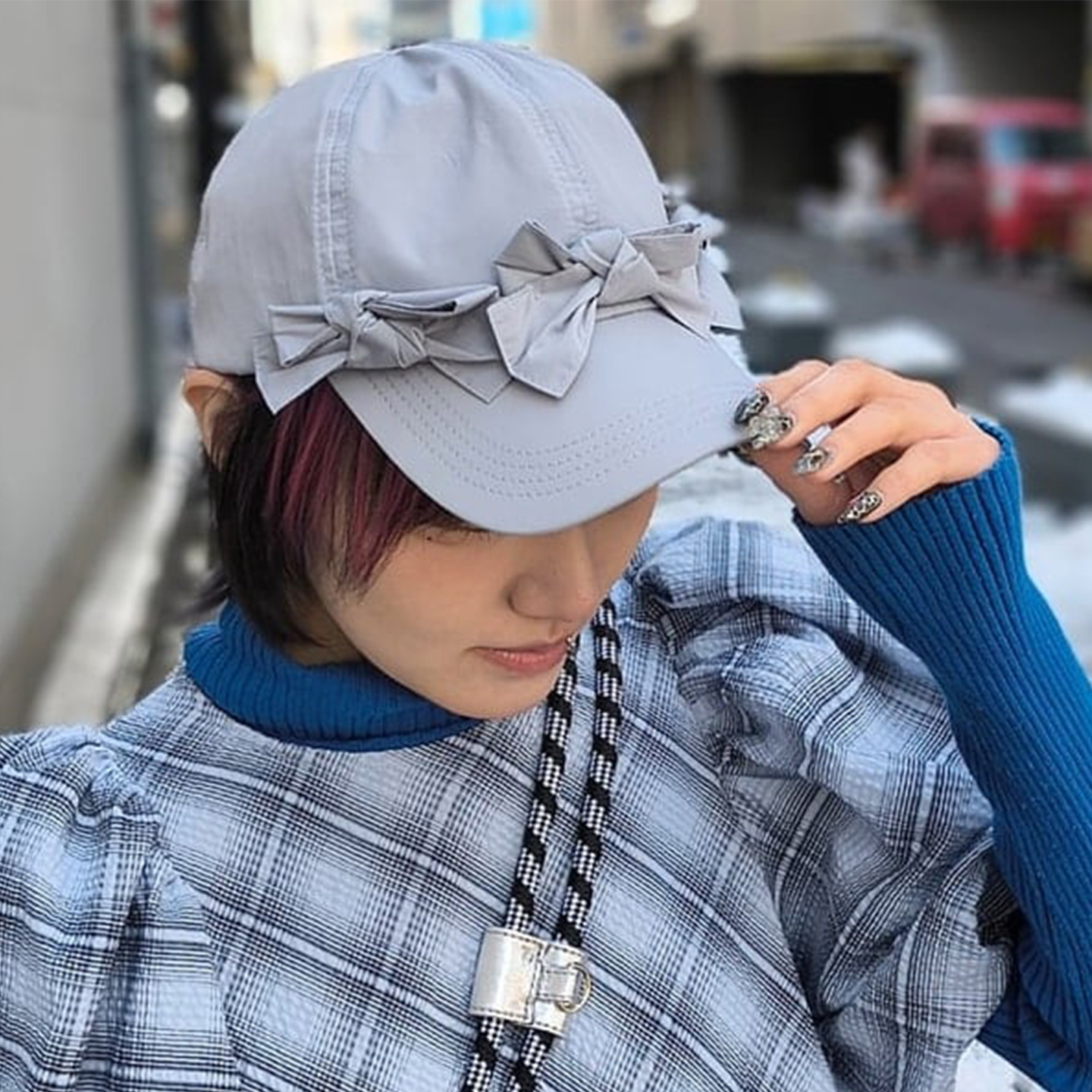 casselini单依纯同款日系设计感夏季尼龙蝴蝶结棒球帽百搭透气女