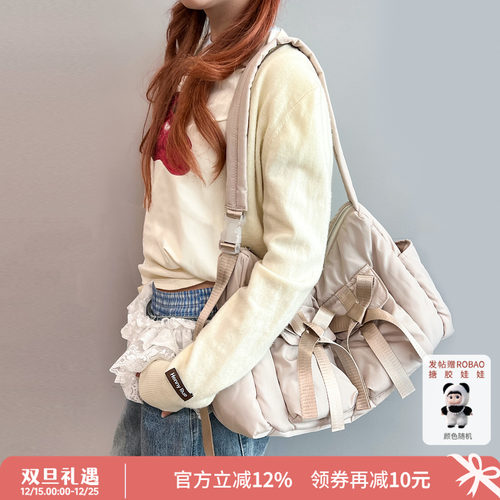 casselini双口袋蝴蝶结斜挎包