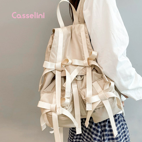 Casselini蝴蝶结通勤双肩女包
