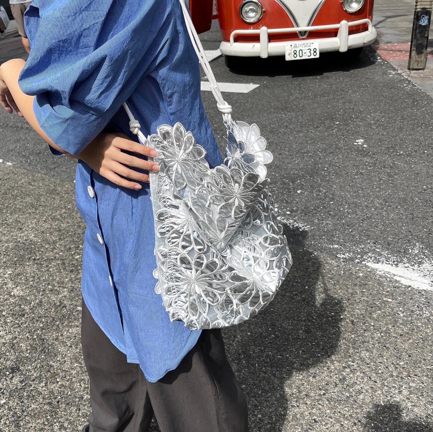 casselini小众镂空刺绣金花银花朵图案高级大容量托特单肩包女包