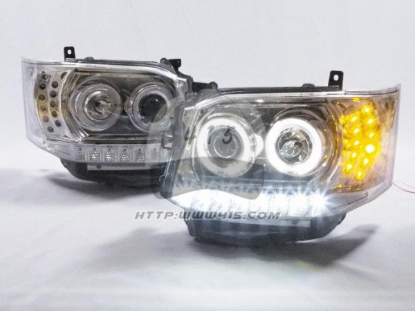 适用于 hiace200系 丰田海狮2005-2010 改装LED天使眼大灯