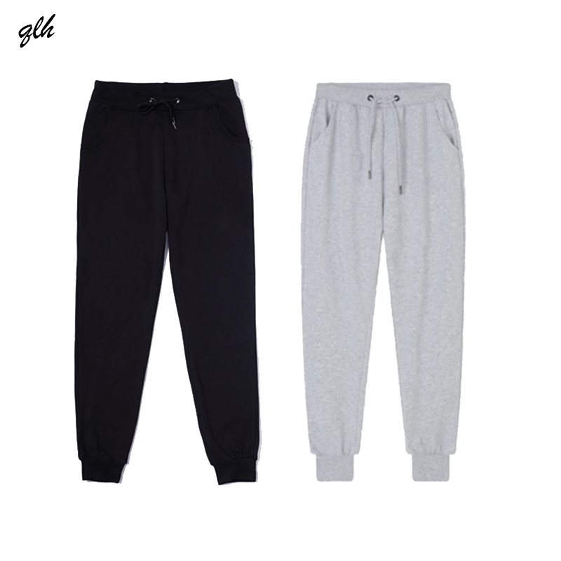 定制新款宽松束腿裤散腿裤休闲裤纯棉潮流运动裤男女印字LOGO长裤