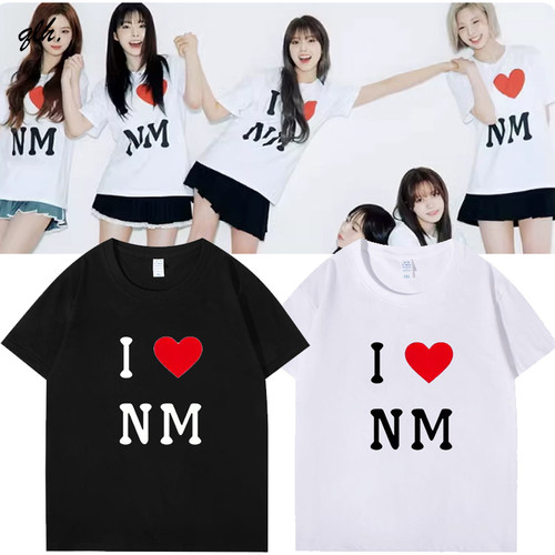 NMIXX三周年应援纪念演唱会周边短袖T恤I love nm爱心印花衣服棉