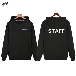 工作人员STAFF文字英文印花卫衣会场团队服潮定制长袖秋冬款衣服