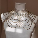 欧美水钻多层肩链水钻披肩个性 夸张舞蹈巡演搭配婚纱旗袍礼服配饰