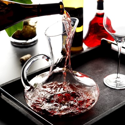 水晶玻璃带把醒酒器家用无铅加厚红酒分酒器红酒器壶欧式红酒瓶