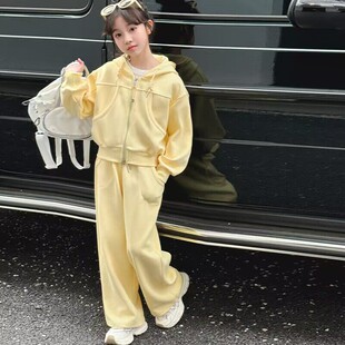 女童春装卫衣套装新款洋气春装女大童春款开衫外套初中生春季衣服