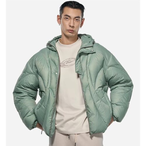 OVERCOOL 冬款时尚解构主义保暖舒适短款高克重羽绒服DJS210