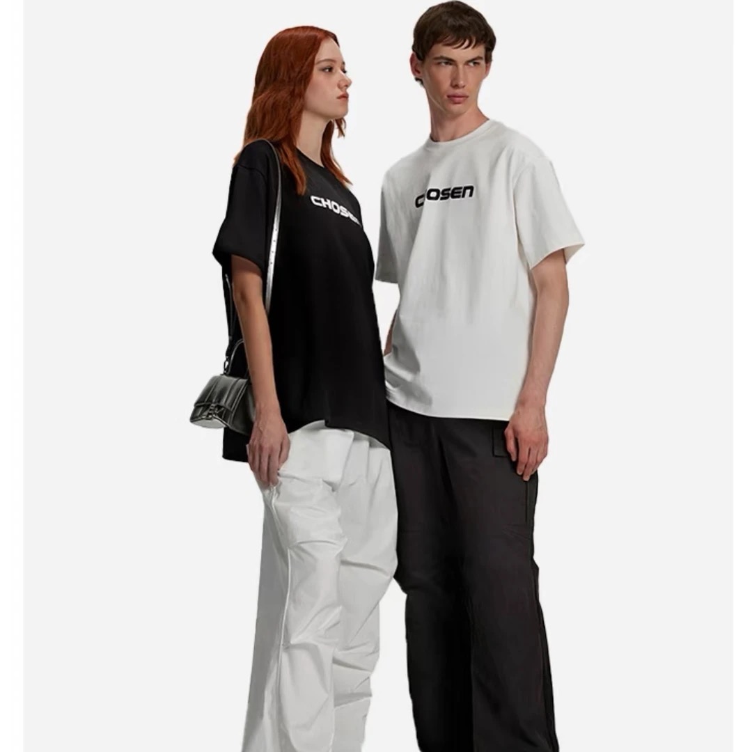 OVERCOOL 夏季简约正面字母印花时尚圆领半袖TEE002