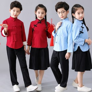 儿童中华孝道演出服汉服男童幼儿园合唱服小学生经典诵读表演服装