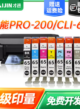 才进适用佳能CLI-65墨盒Canon Pro 200 PRO-200A3幅面彩色照片打印机墨水墨仓