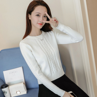 短款毛衣女秋冬修身针织衫加厚长袖内搭打底衫气质小个子高腰上衣