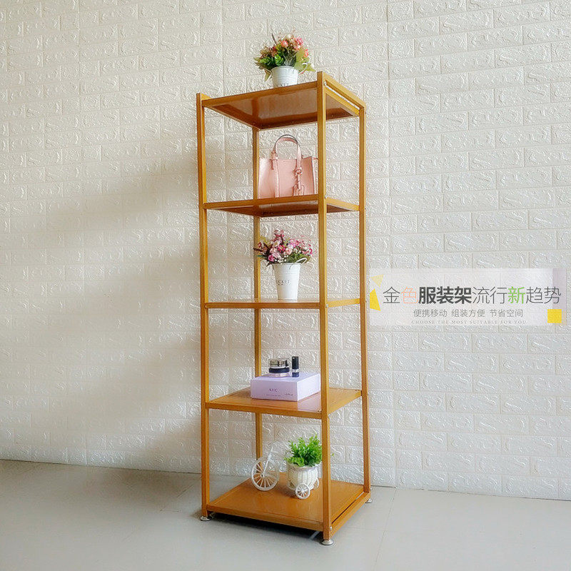 金色服装店展示架轻奢落地式图片