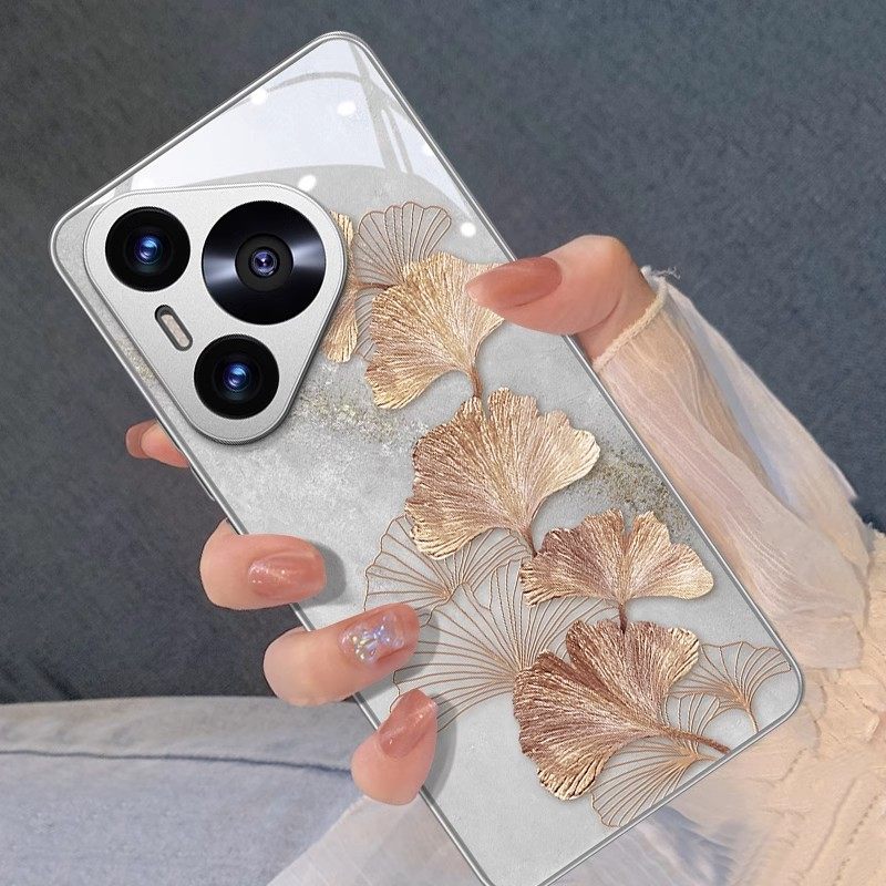 适用华为pura70pro手机壳新款金锡银杏叶P70ultra全包镜头防摔保护套p70por+网红高级感轻奢ins风轻薄女外壳