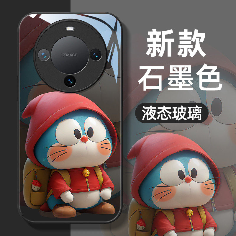 【液态玻璃】适用于华为mate70pro手机壳新款哆啦A梦MATE60por+高级感镜头全包防摔保护套mate60网红卡通可爱