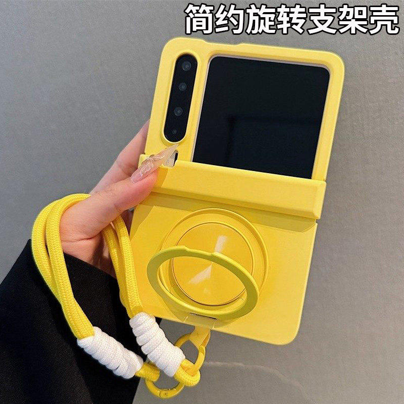 适用华为Pura Fold手机壳新款PuraX全包防摔创意高级感旋转超薄磁吸支架PuraX2简约纯色中轴小众挂绳情侣女