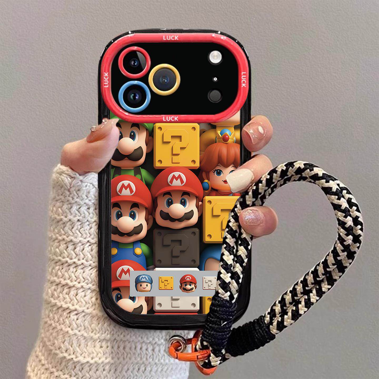 适用苹果17promax手机壳新款iPhone17pro格子马里奥软硅胶保护套Air镜头全包防摔创意高级感17卡通可爱情侣女