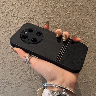 适用华为mate70pro手机壳新款木纹素皮拼接MATE60pro高级感镜头全包防摔保护套mate60网红简约创意个性时尚外