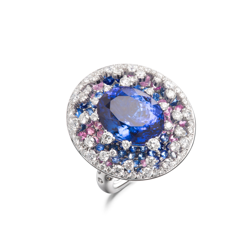 海梵纪珠宝星空9克拉坦桑石戒指