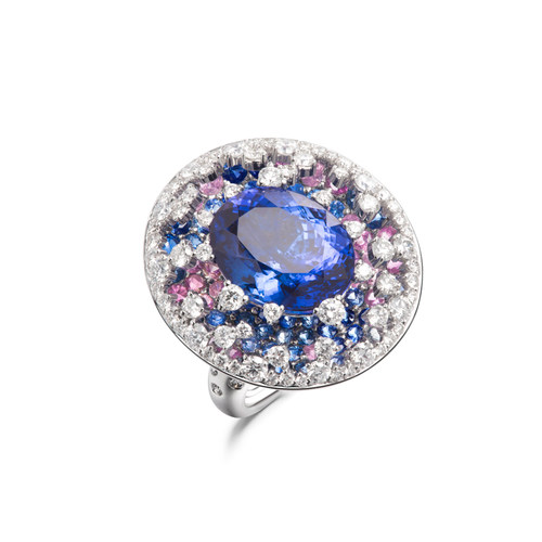 海梵纪珠宝星空9克拉坦桑石戒指