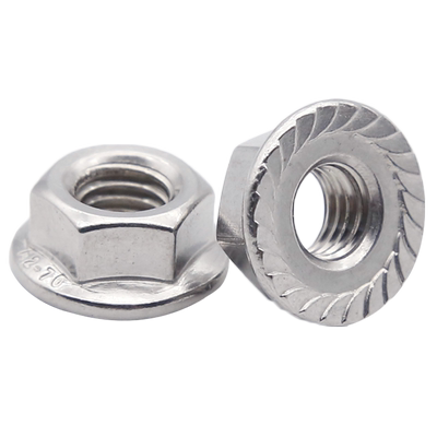 304不锈钢美制六角法兰螺母 带齿防滑螺帽 美制粗牙螺母