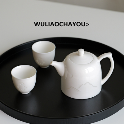 白瓷茶壶茶杯陶瓷泡茶单壶