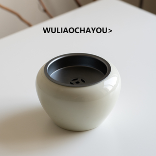 无聊茶友素色建水桌面茶洗小号茶渣缸陶瓷笔洗废水缸茶具茶道家用