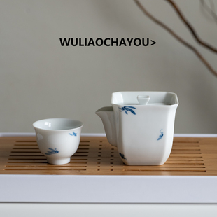 无聊茶友手绘蝴蝶兰花手抓壶茶杯功夫茶具防烫带过滤泡茶壶单壶