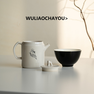 无聊茶友 禄来茶壶黑色茶杯 一壶一杯家用一人饮泡茶单壶微瑕