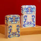 珐琅彩祥云瑞兽防风煤油打火机镀金银盔甲花丝镂空创意火机送男友