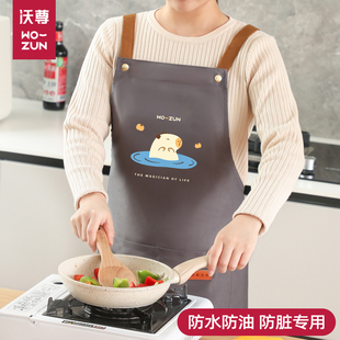 围裙厨房家用做饭专用2025新款 女防油防水餐饮工作服帆布卡通围腰