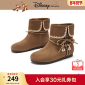奇奇蒂蒂短靴子 新款 迪士尼系列 热风复古西部靴女2025年冬季