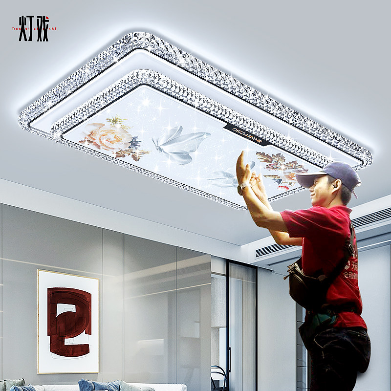 客厅主灯2025新款水晶吸顶灯大厅现代简约大气轻奢吊灯具全屋中山,家装灯饰光源,客厅吸顶灯,淘宝优惠券,粉丝福利购,淘宝优惠卷
