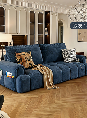 中古风泡芙沙发床雪尼尔可折叠一体两用小户型客厅梳化床