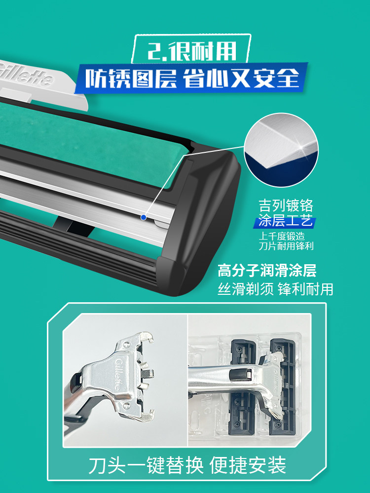 질레트|질레트 WEIFENG 면도기 앞 속도 수동 면도기 장엄한 더블 레이어 블레이드 홀더 헤드