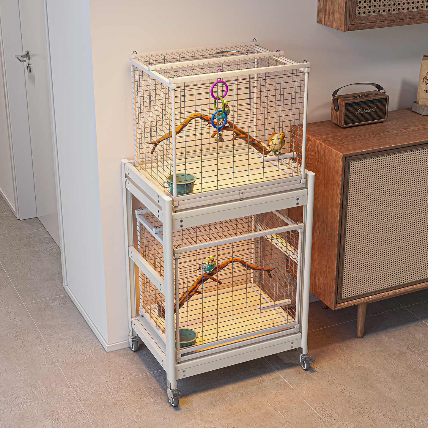 达洋鸟笼置物架落地鸟用品放置架